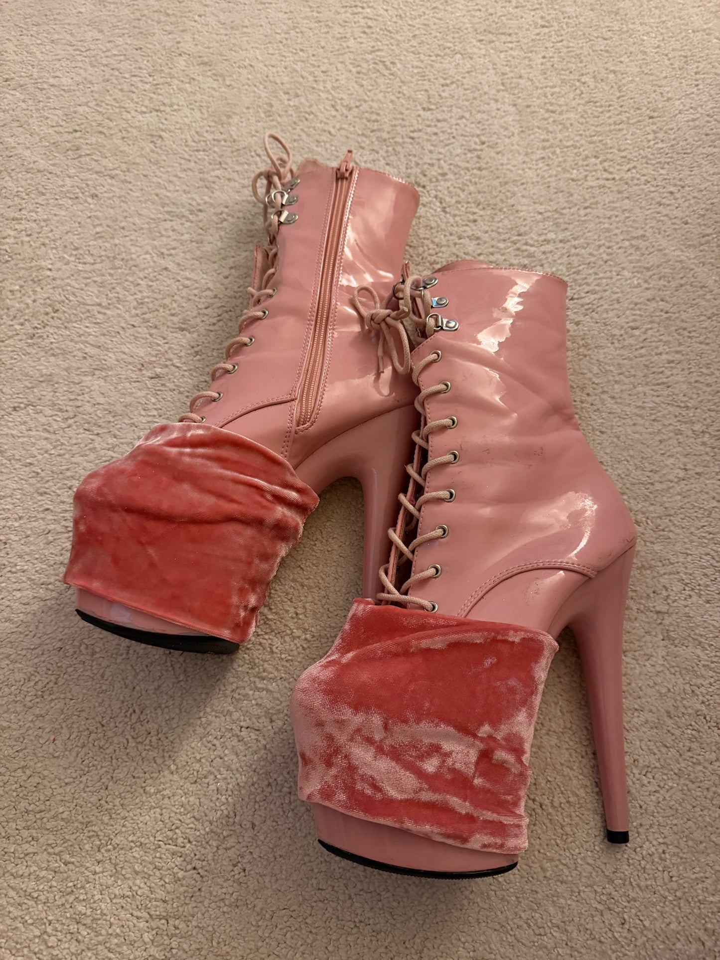 Crushed velvet pole pleaser protectors