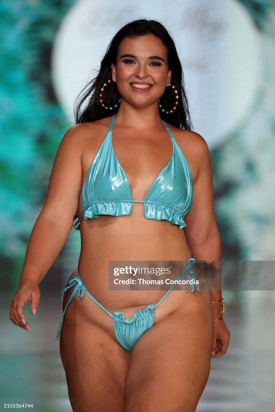 Turquoise blue ruched tie side bikini