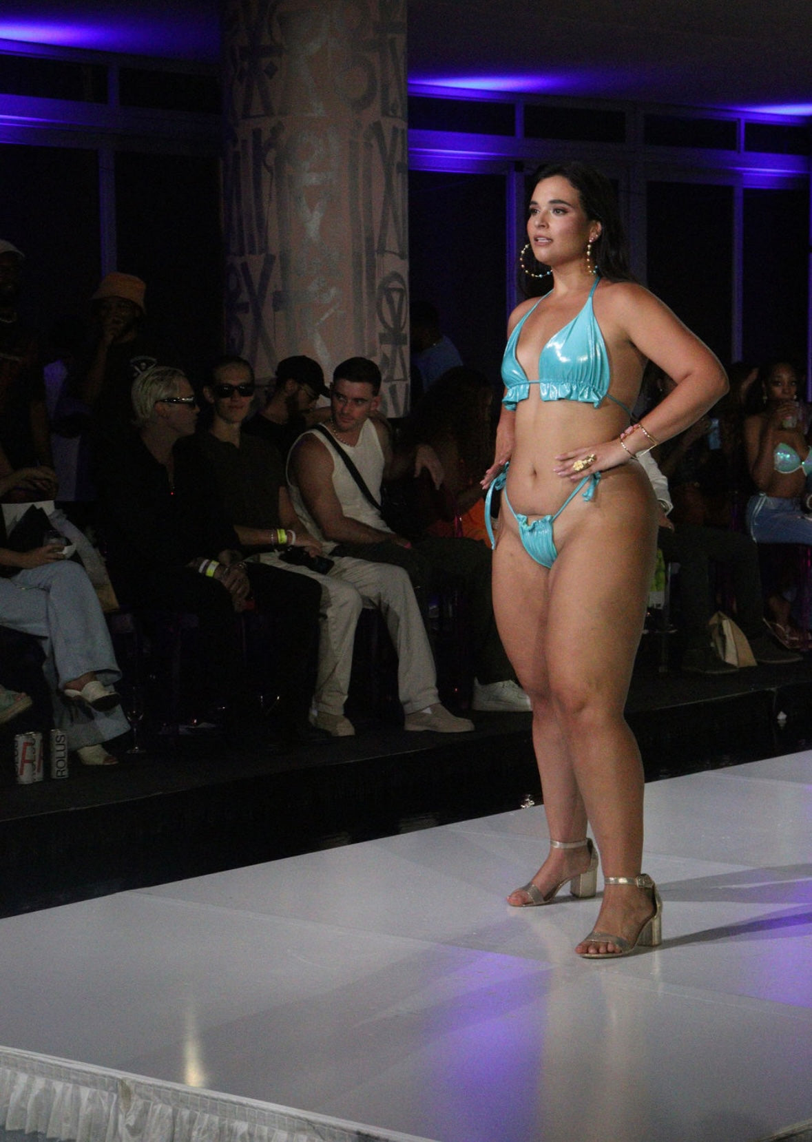 Turquoise blue ruched tie side bikini