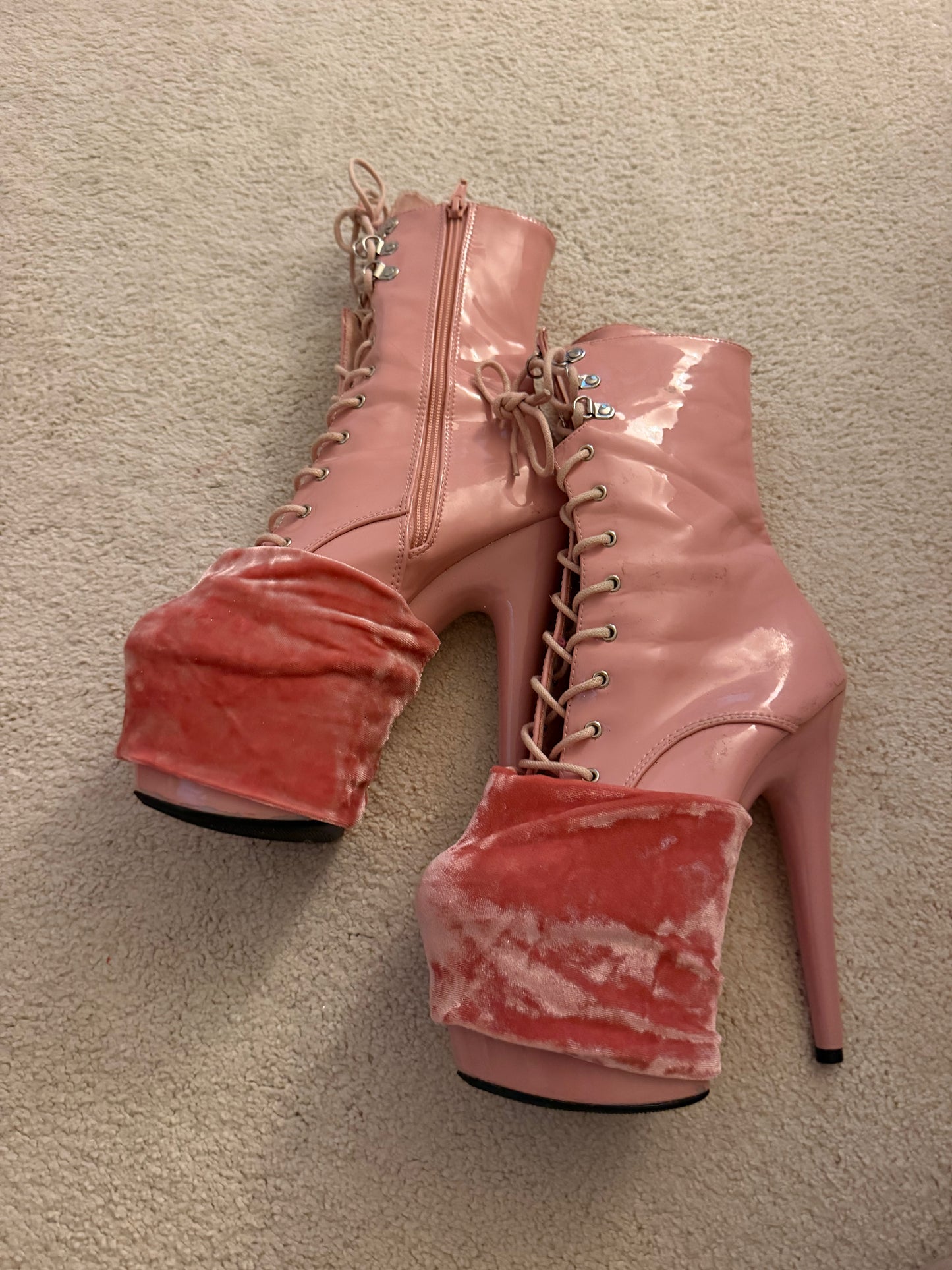 Crushed velvet pole pleaser protectors