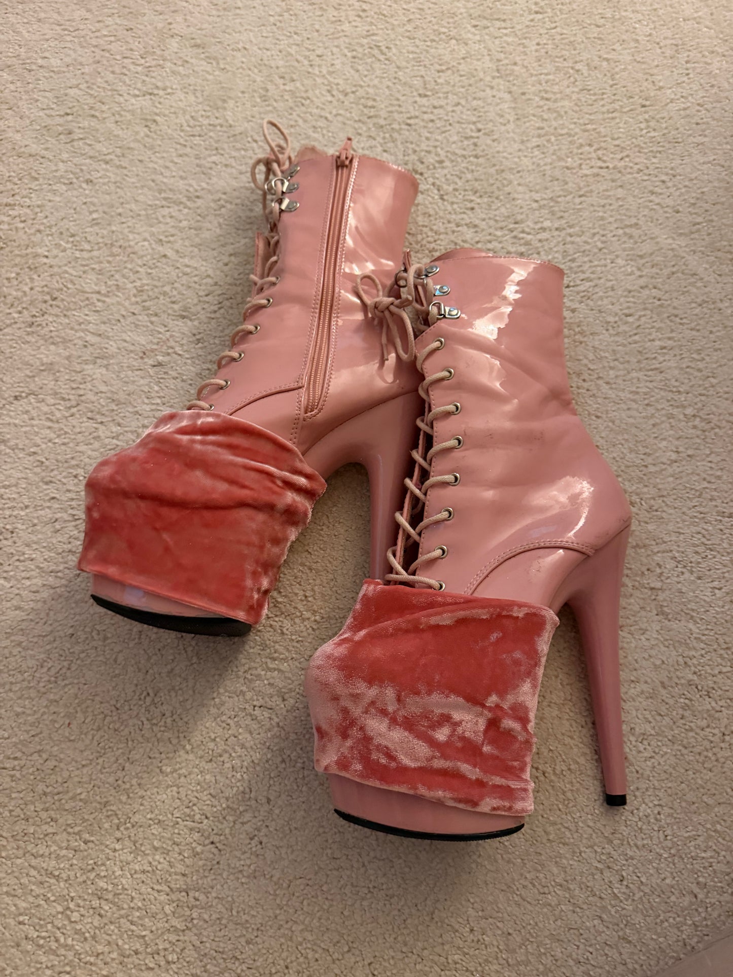 Crushed velvet pole pleaser protectors