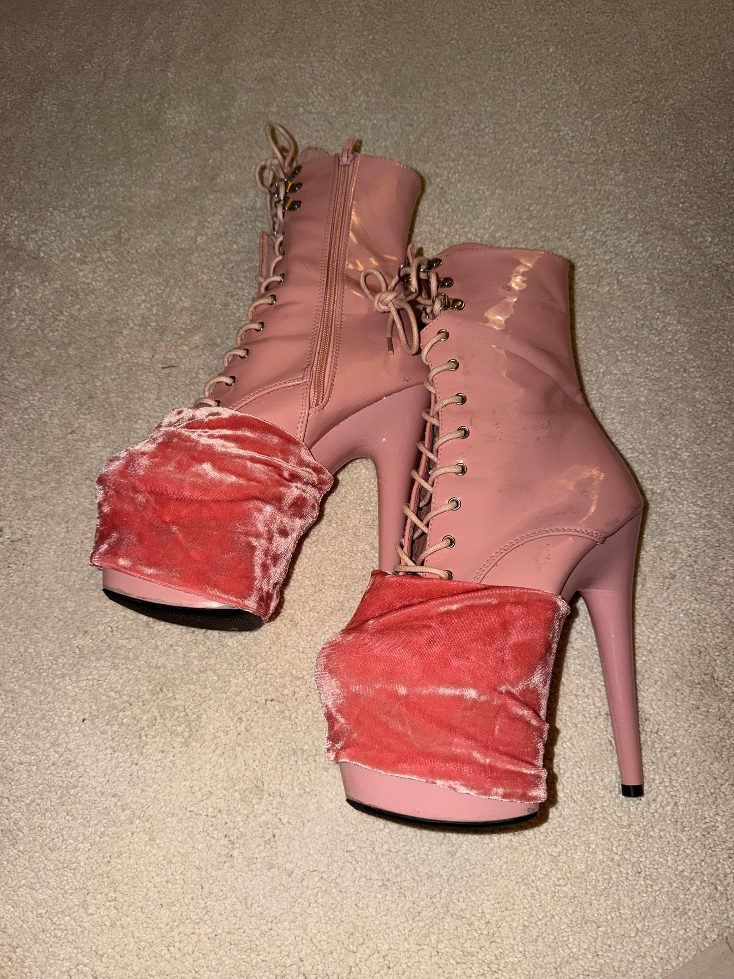 Crushed velvet pole pleaser protectors