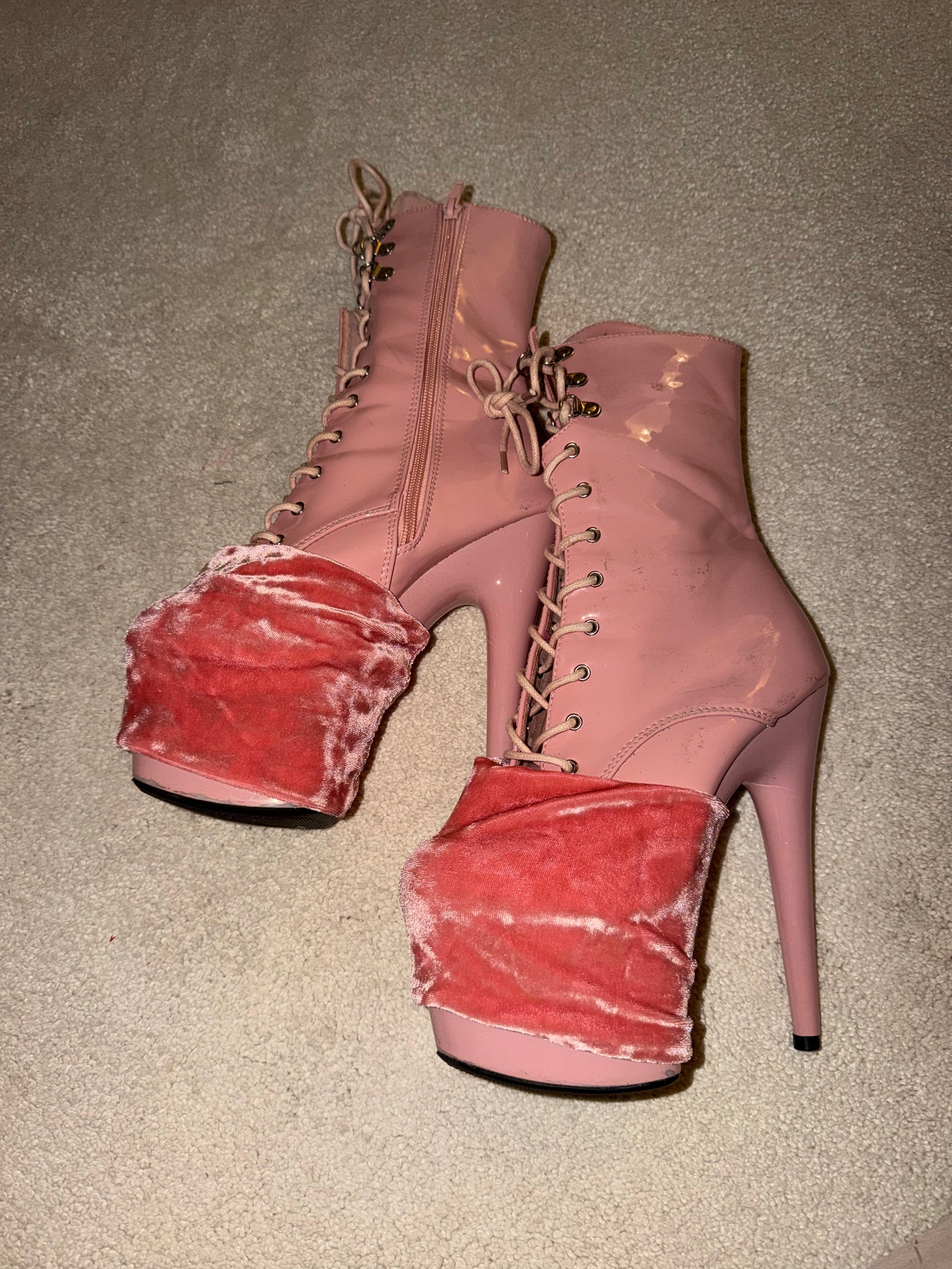 Crushed velvet pole pleaser protectors