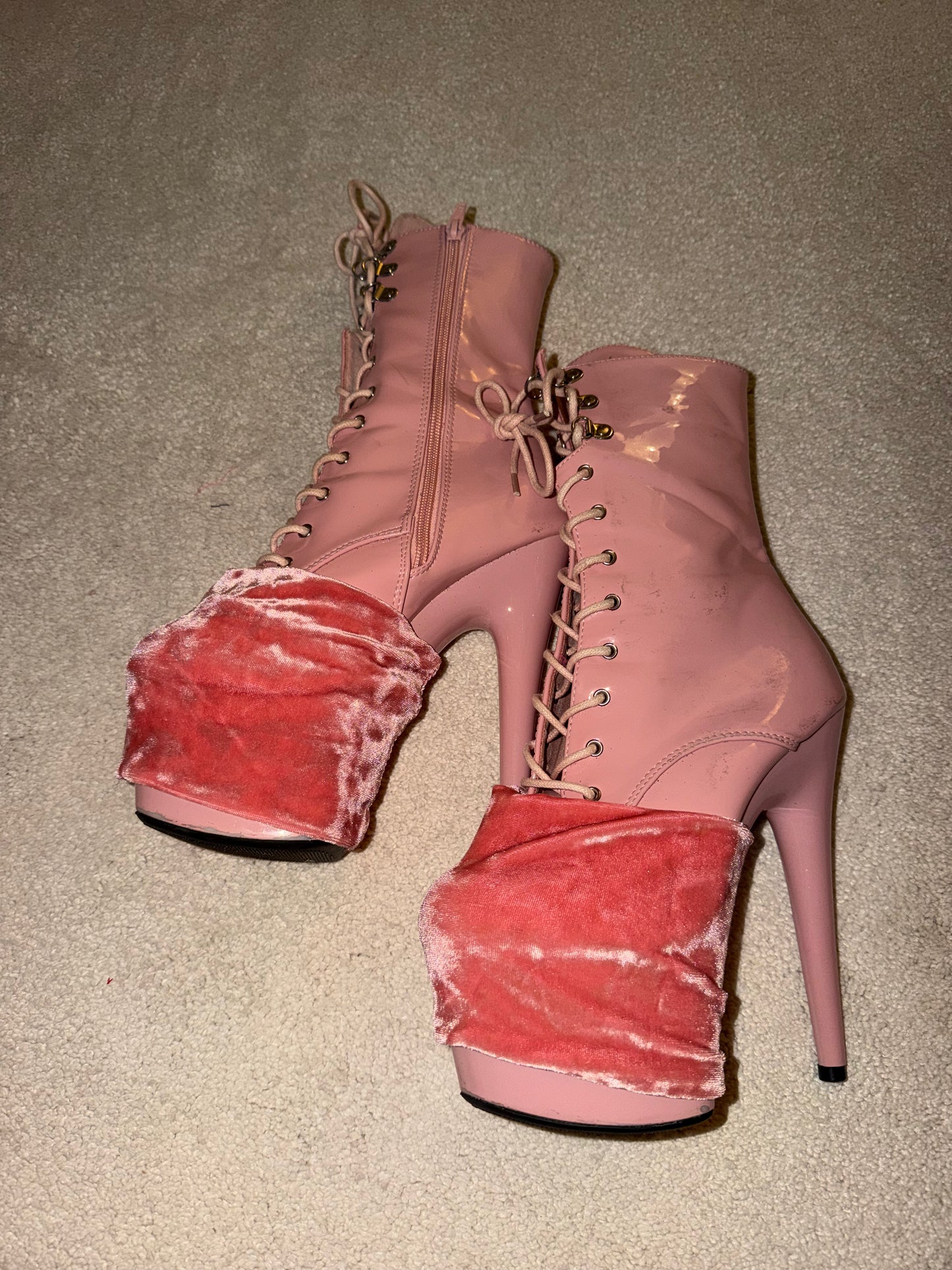 Crushed velvet pole pleaser protectors