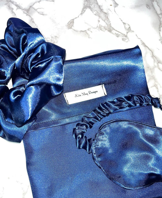 Navy blue satin - Self care set