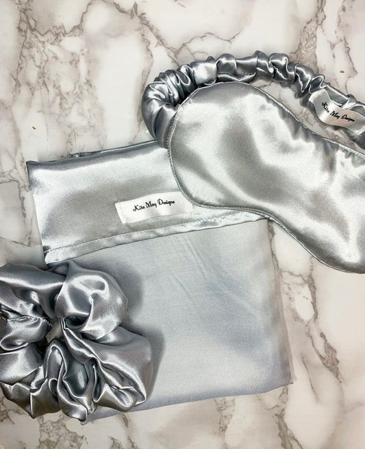 Silver/grey satin - Self care set